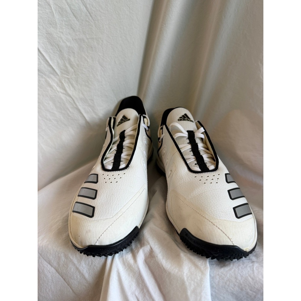 Adidas Mens Turf Shoes White Black Silver Athletic Baseball Softball Sneakers